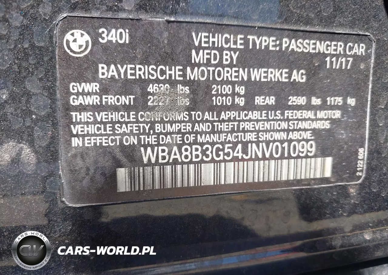 2018 BMW 340I VIN:WBA8B3G54JNV01099 - 9
