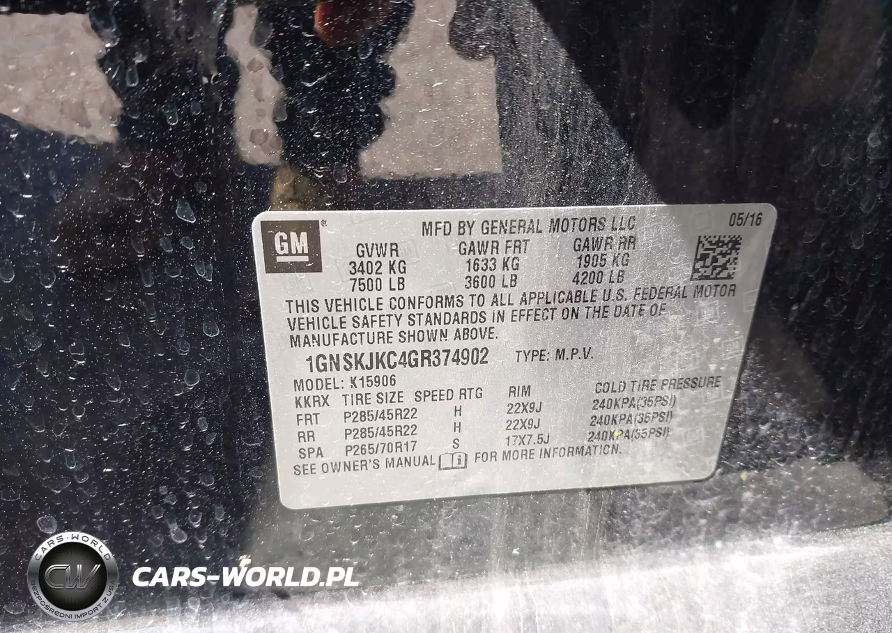 2016 Chevrolet Suburban Ltz VIN:1GNSKJKC4GR374902 - 9