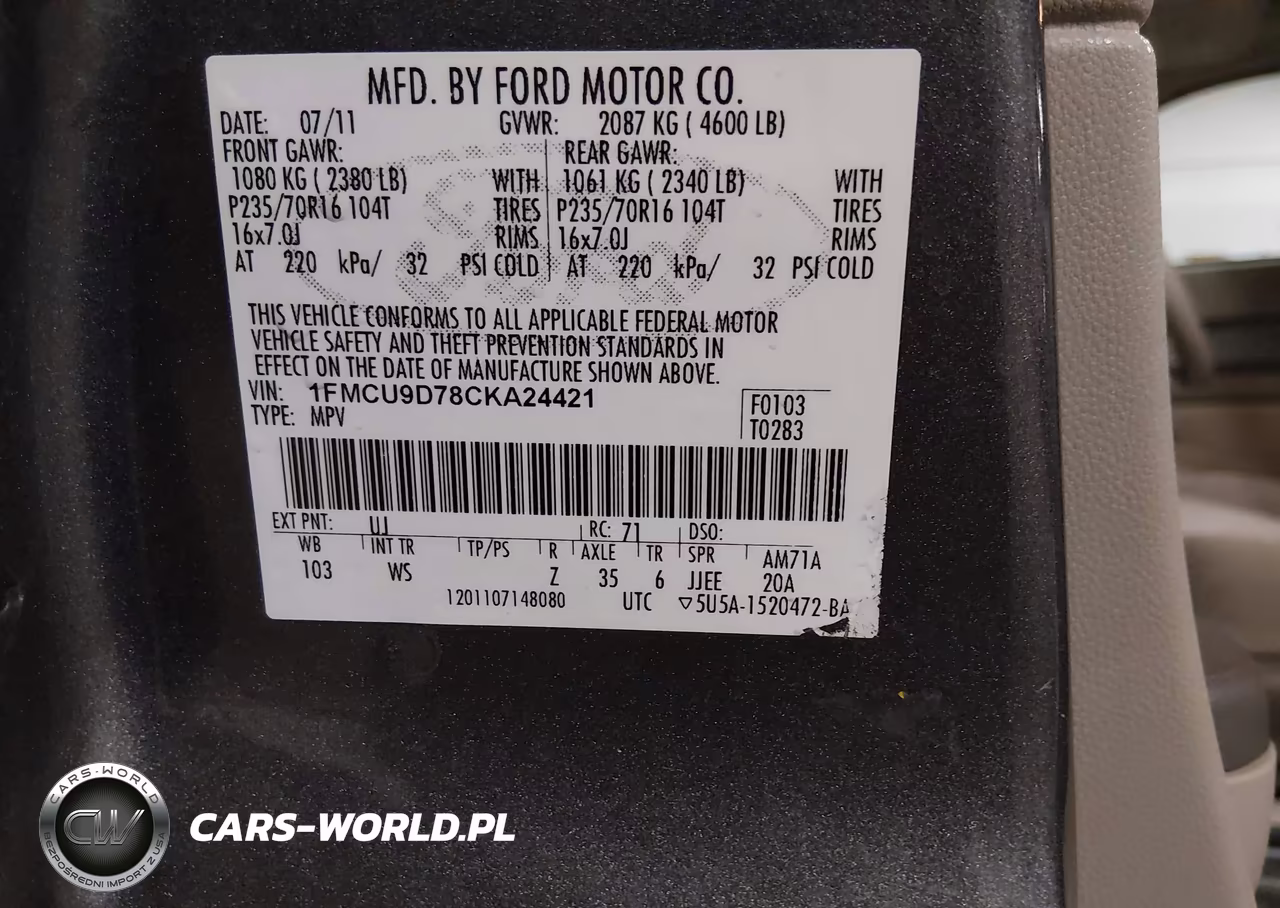 2012 Ford Escape Xlt VIN:1FMCU9D78CKA24421 - 9