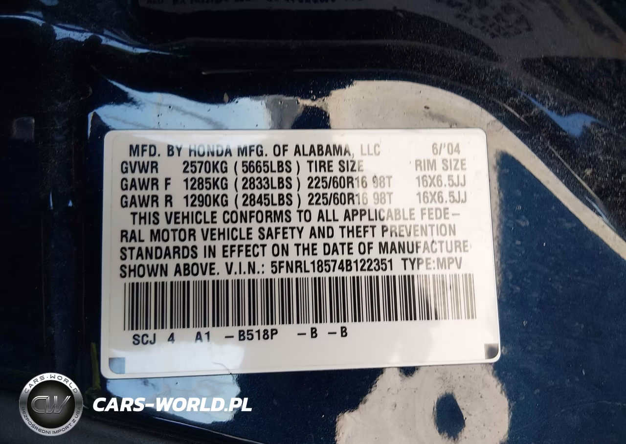 2004 Honda Odyssey Lx VIN:5FNRL18574B122351 - 9