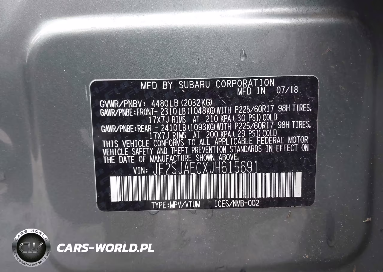 2018 Subaru Forester 2.5I Premium VIN:JF2SJAECXJH615691 - 9