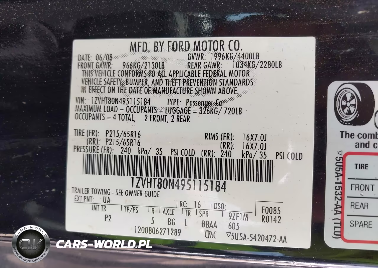 2009 Ford Mustang V6-V6 Premium VIN:1ZVHT80N495115184 - 9