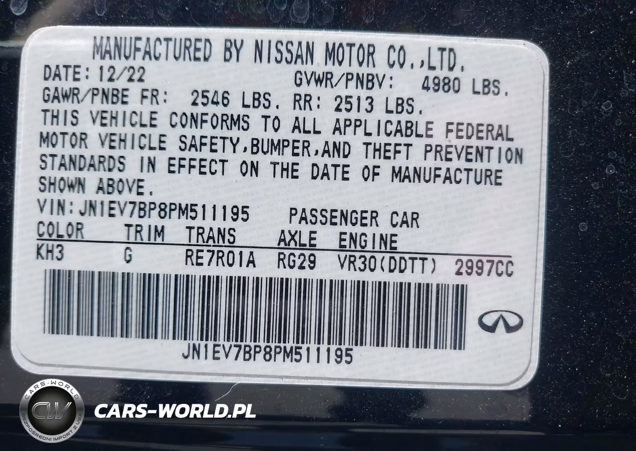2023 Infiniti Q50 Luxe VIN:JN1EV7BP8PM511195 - 9