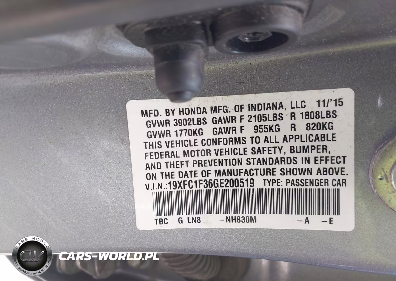 2016 Honda Civic Ex-T VIN:19XFC1F36GE200519 - 9