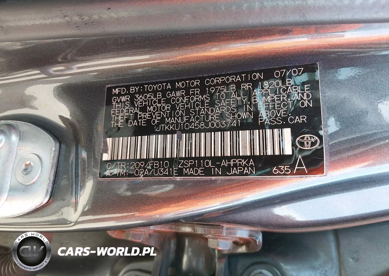 2008 Scion Xd VIN:JTKKU10458J003741 - 9