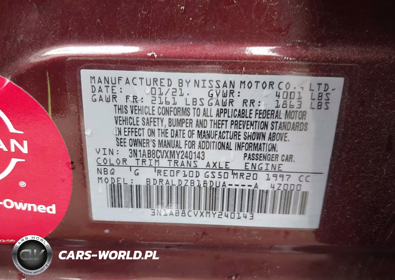 2021 Nissan Sentra Sv Xtronic Cvt VIN:3N1AB8CVXMY240143 - 9