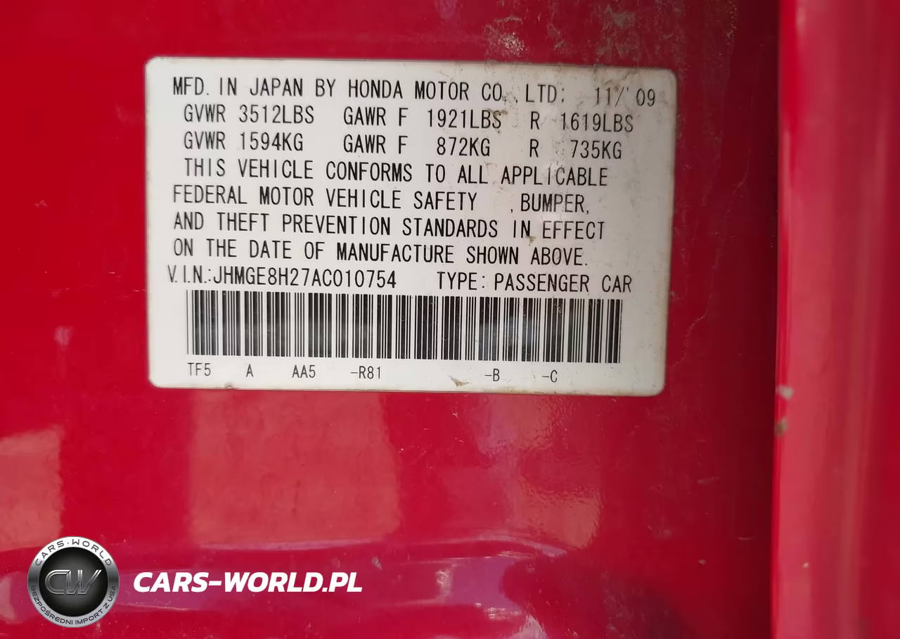 2010 Honda Fit VIN:JHMGE8H27AC010754 - 9