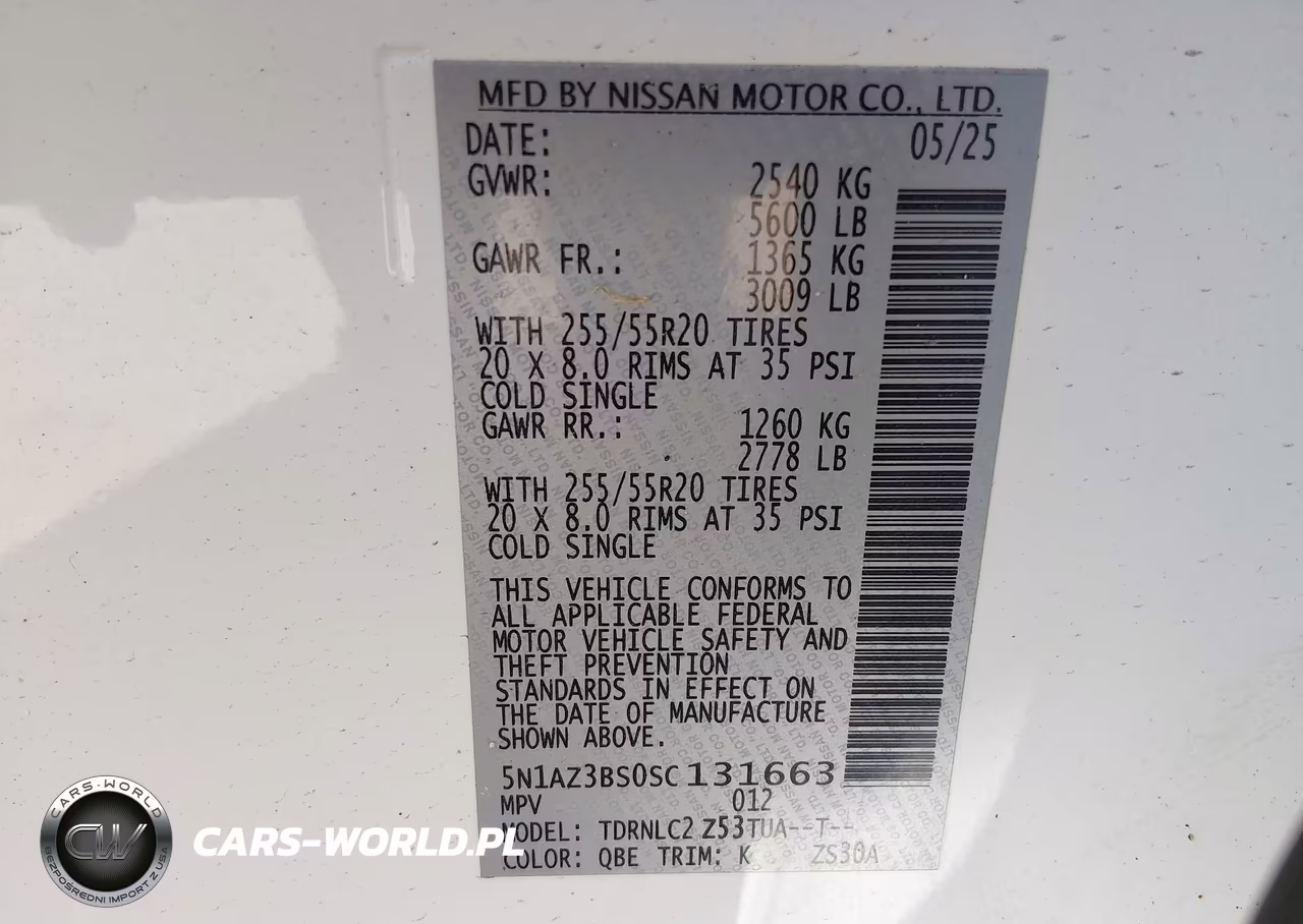 2025 Nissan Murano Sv VIN:5N1AZ3BS0SC131663 - 9