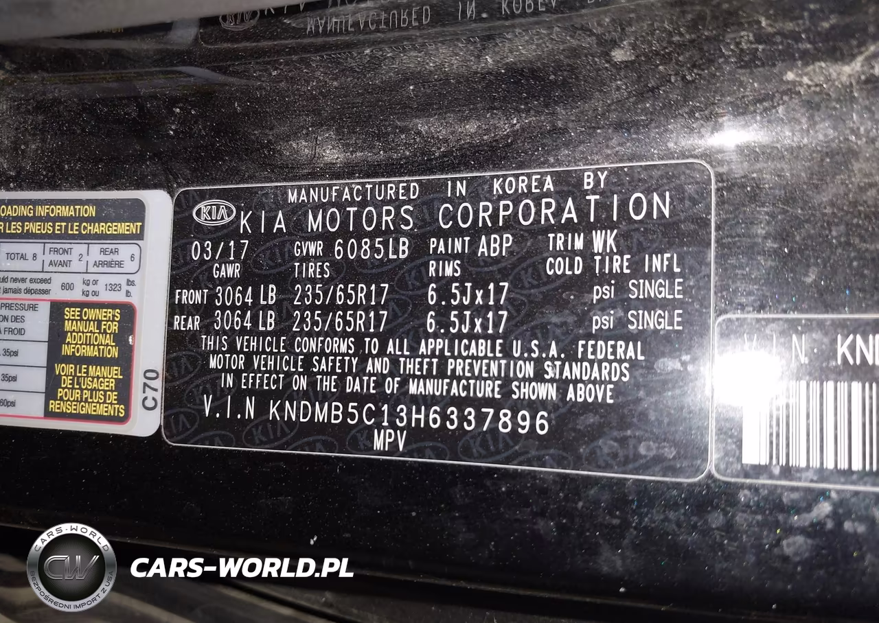 2017 Kia Sedona Lx VIN:KNDMB5C13H6337896 - 9