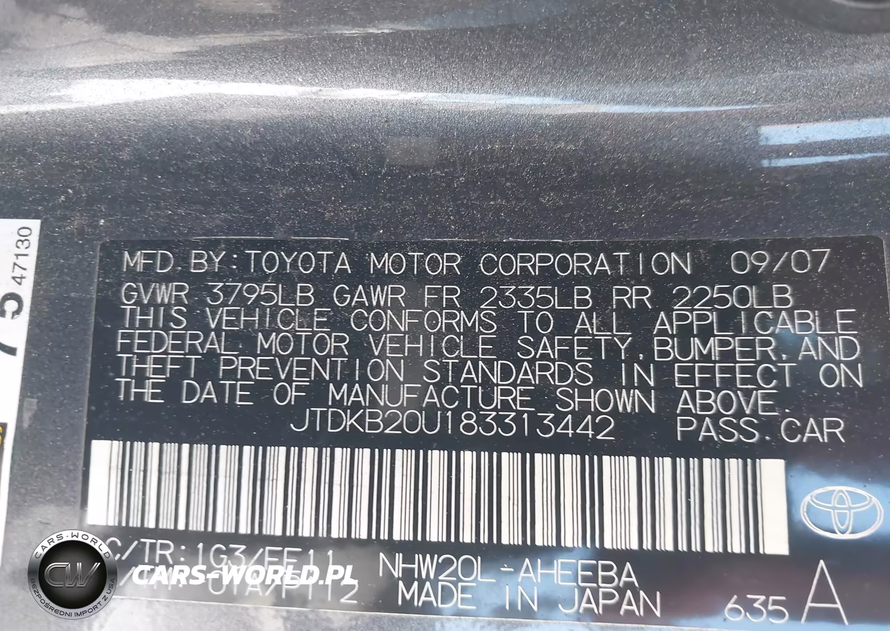 2008 Toyota Prius VIN:JTDKB20U183313442 - 9