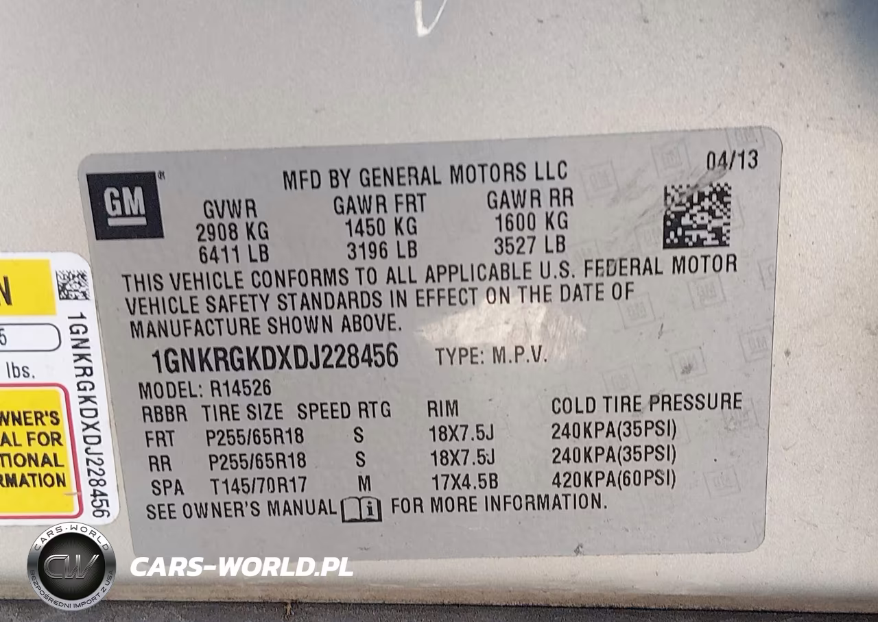 2013 Chevrolet Traverse 1Lt VIN:1GNKRGKDXDJ228456 - 9