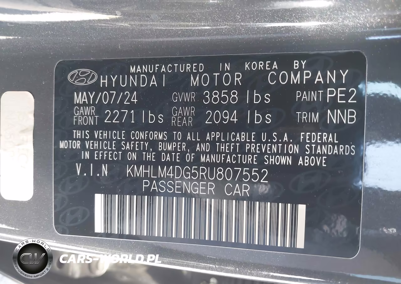 2024 Hyundai Elantra Sel VIN:KMHLM4DG5RU807552 - 9