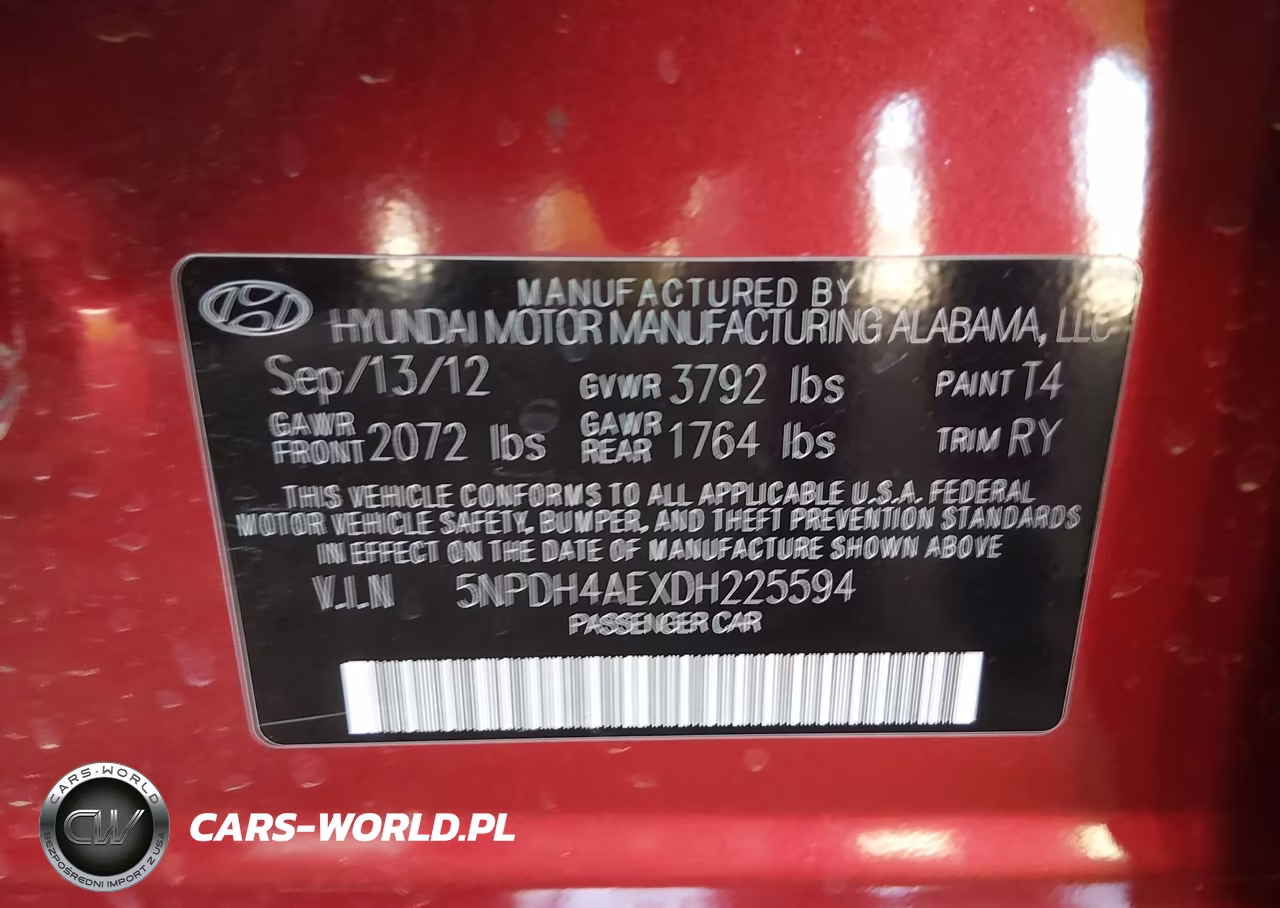 2013 Hyundai Elantra Limited VIN:5NPDH4AEXDH225594 - 9
