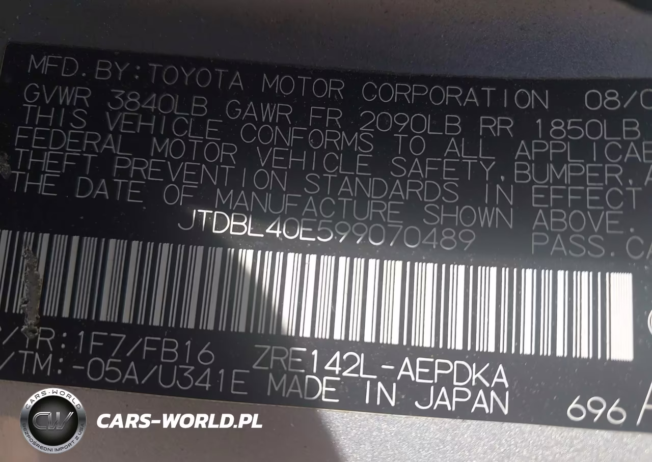 2009 Toyota Corolla Le VIN:JTDBL40E599070489 - 9