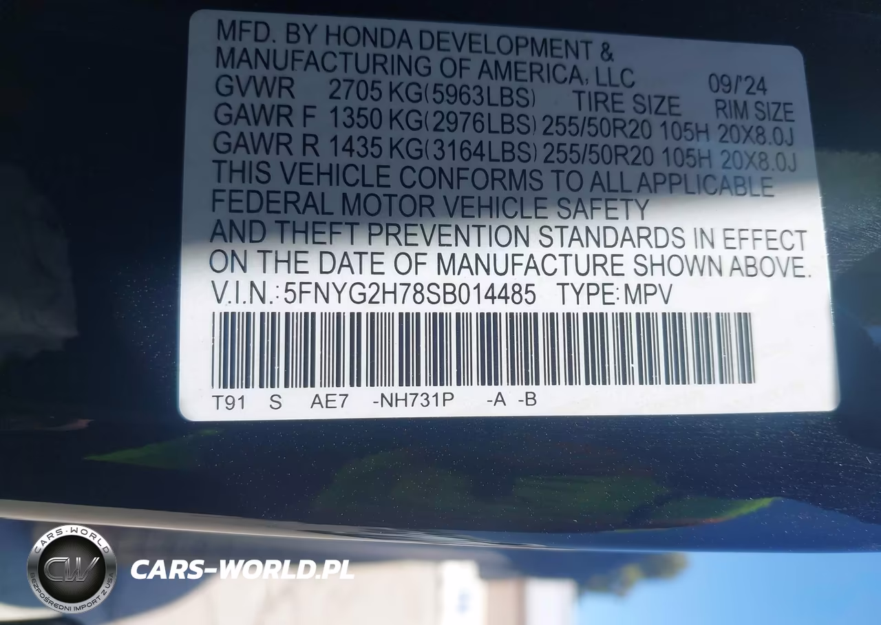 2025 Honda Pilot Touring VIN:5FNYG2H78SB014485 - 9