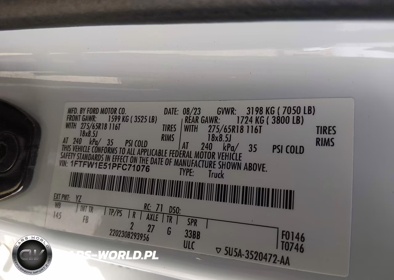 2023 Ford F-150 Xlt VIN:1FTFW1E51PFC71076 - 9