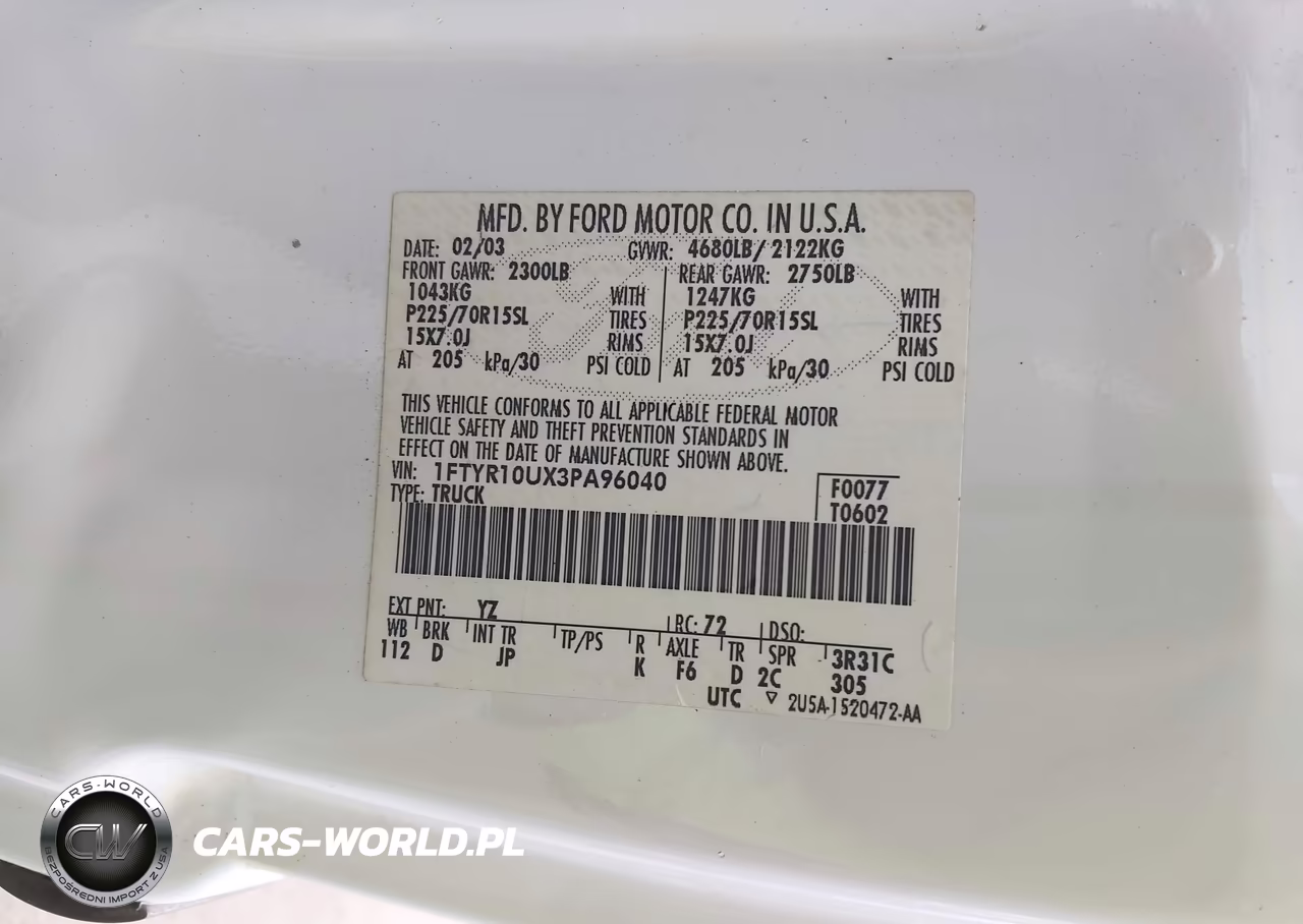 2003 Ford Ranger Edge-Xl-Xlt VIN:1FTYR10UX3PA96040 - 9