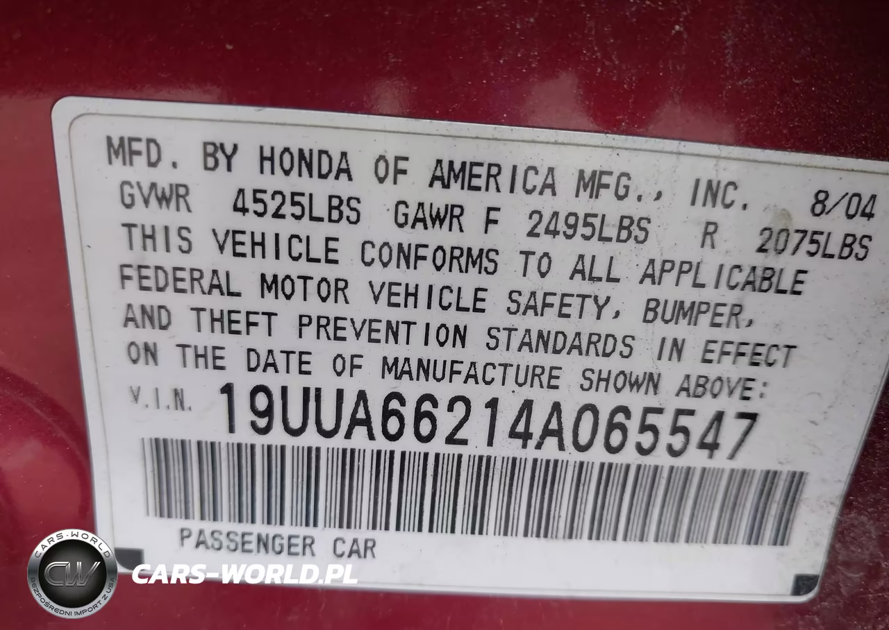 2004 Acura Tl VIN:19UUA66214A065547 - 9