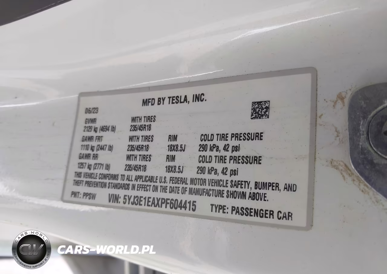 2023 Tesla Model 3 Rear-Wheel Drive VIN:5YJ3E1EAXPF604415 - 9