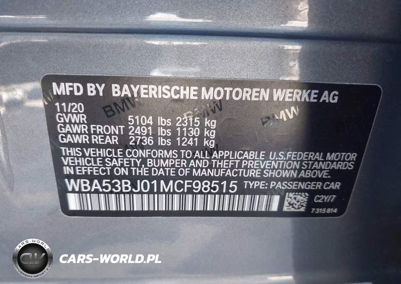 2021 BMW 540I VIN:WBA53BJ01MCF98515 - 9