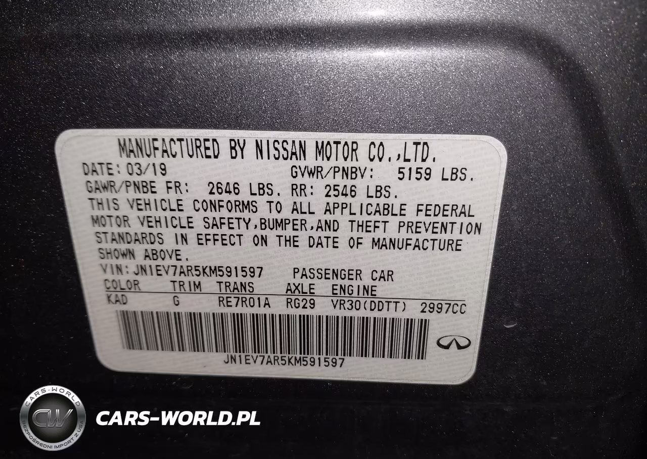 2019 Infiniti Q50 3.0T Luxe VIN:JN1EV7AR5KM591597 - 9