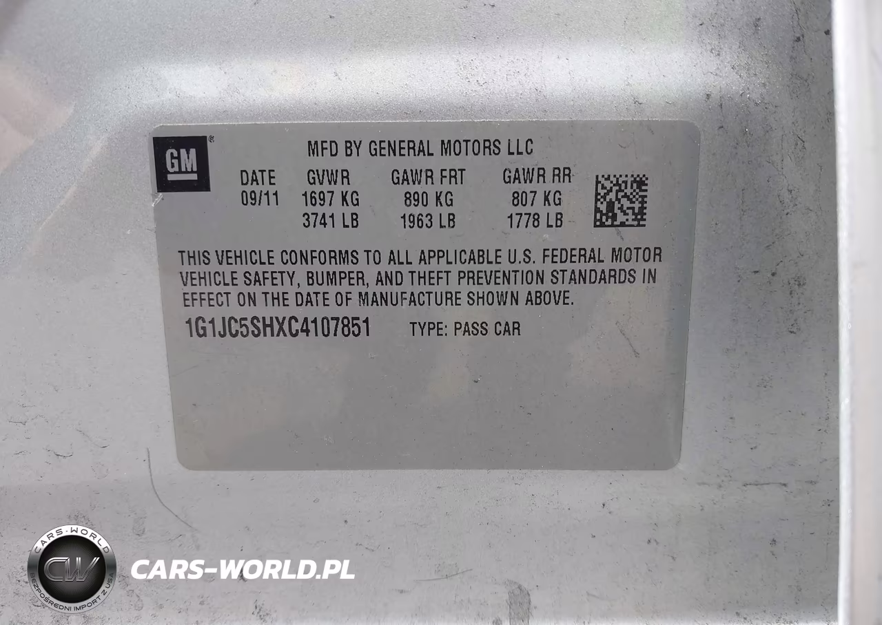 2012 Chevrolet Sonic 2Lt VIN:1G1JC5SHXC4107851 - 9