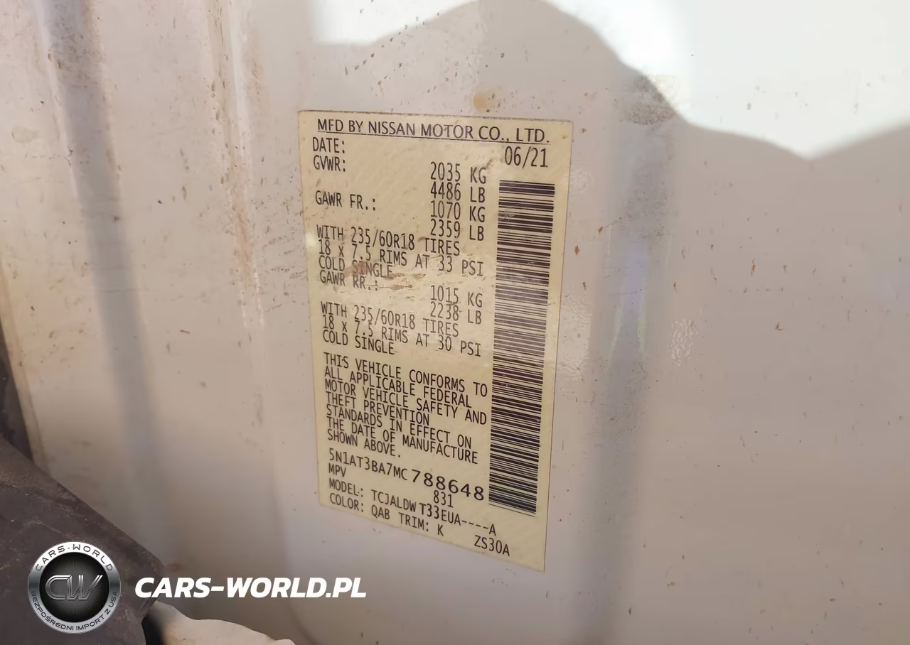 2021 Nissan Rogue Sv Fwd VIN:5N1AT3BA7MC788648 - 9