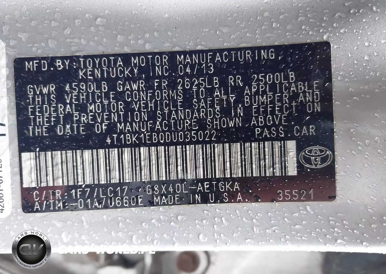 2013 Toyota Avalon Xle Premium VIN:4T1BK1EB0DU035022 - 9