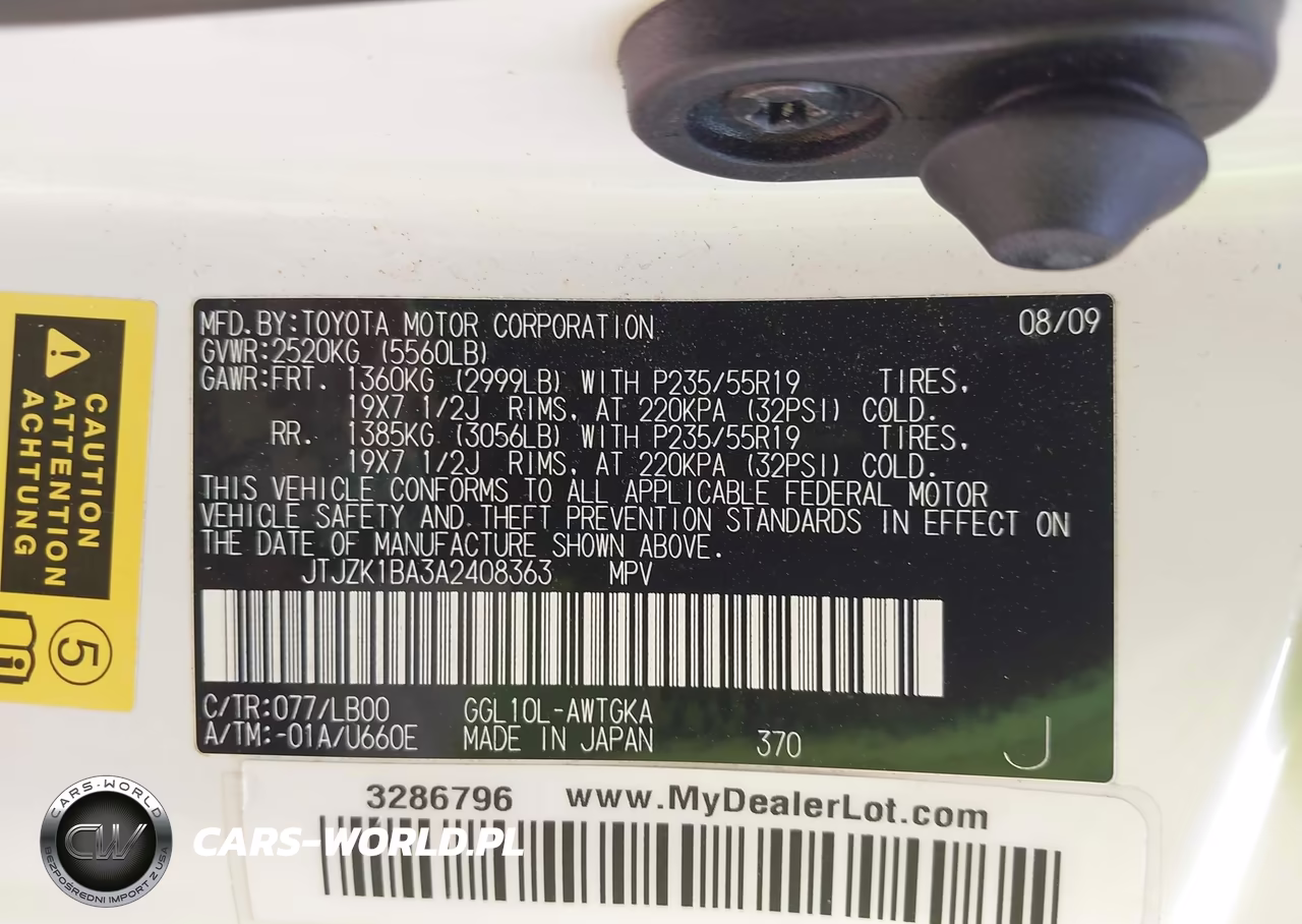 2010 Lexus Rx 350 VIN:JTJZK1BA3A2408363 - 9