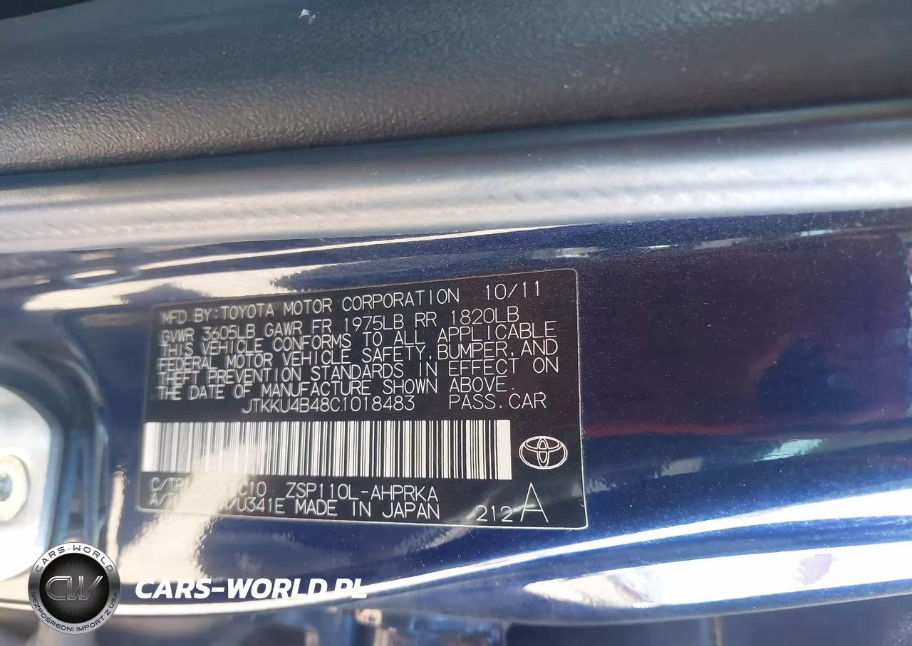 2012 Scion Xd VIN:JTKKU4B48C1018483 - 9