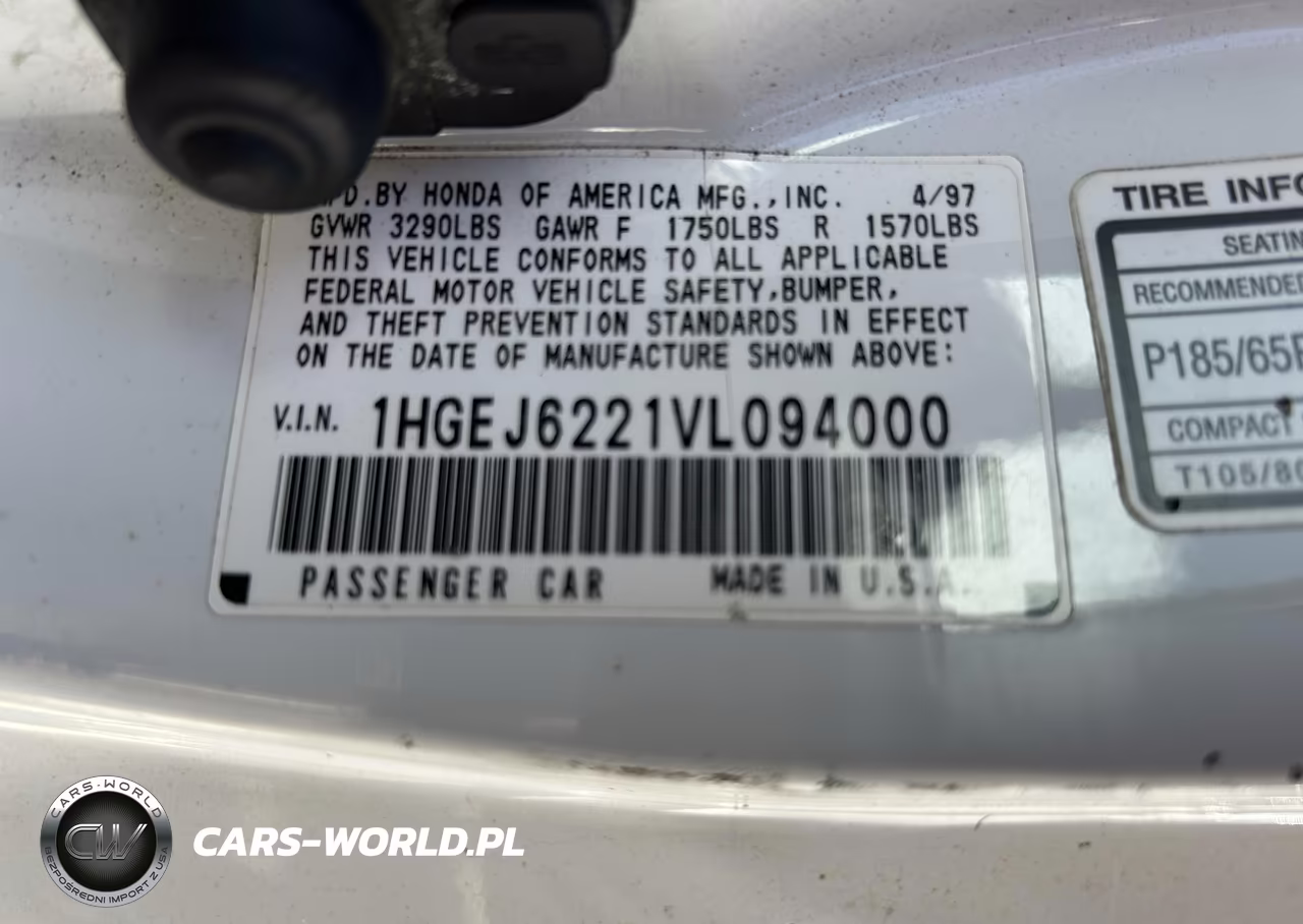 1997 Honda Civic Dx VIN:1HGEJ6221VL094000 - 9