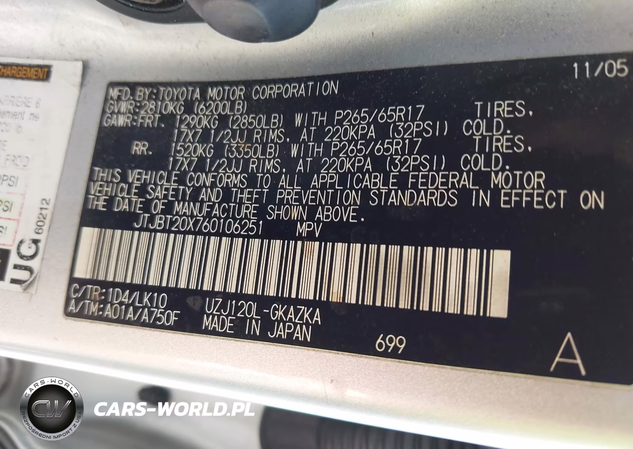 2006 Lexus Gx 470 VIN:JTJBT20X760106251 - 9