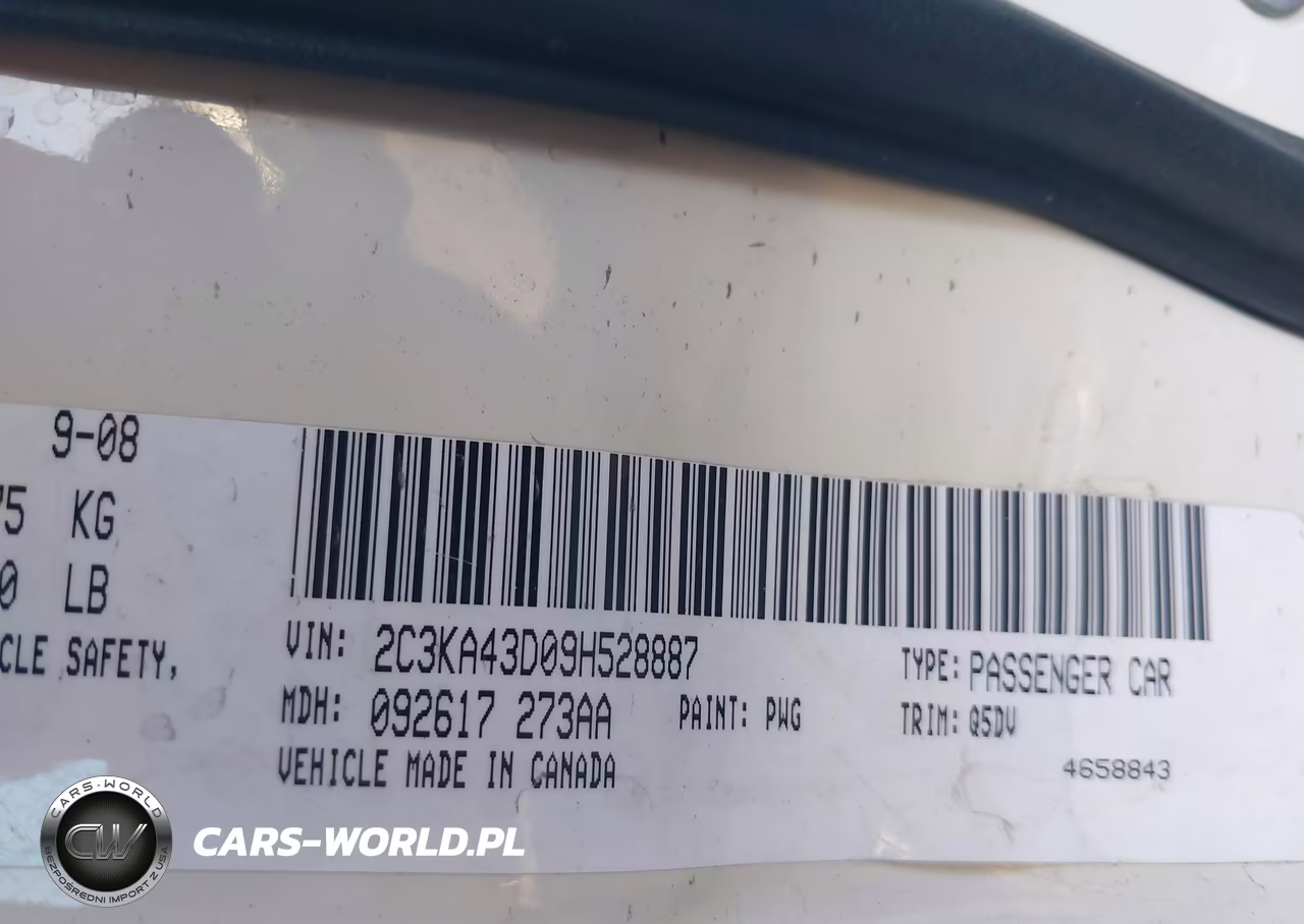 2009 Chrysler 300 Lx VIN:2C3KA43D09H528887 - 9