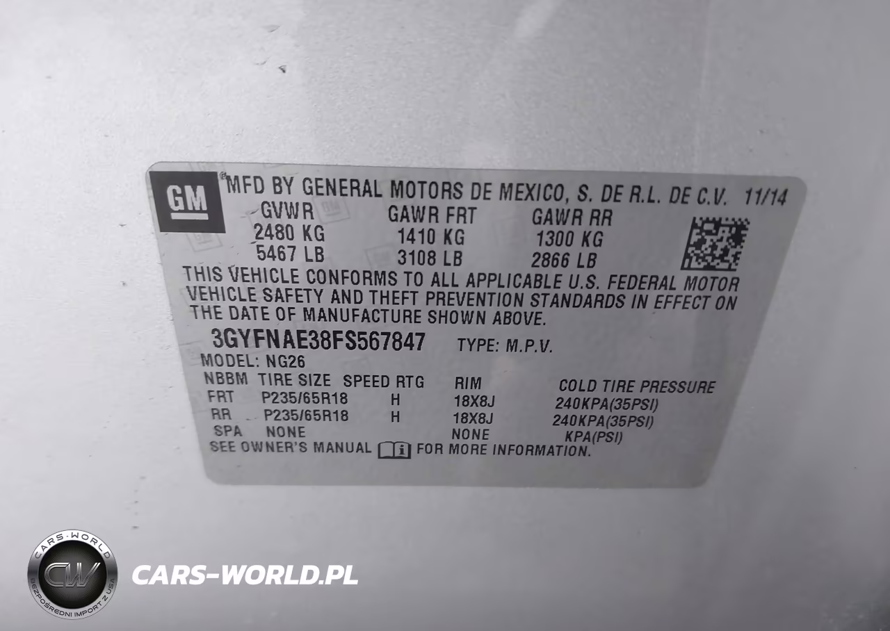 2015 Cadillac Srx Standard VIN:3GYFNAE38FS567847 - 9