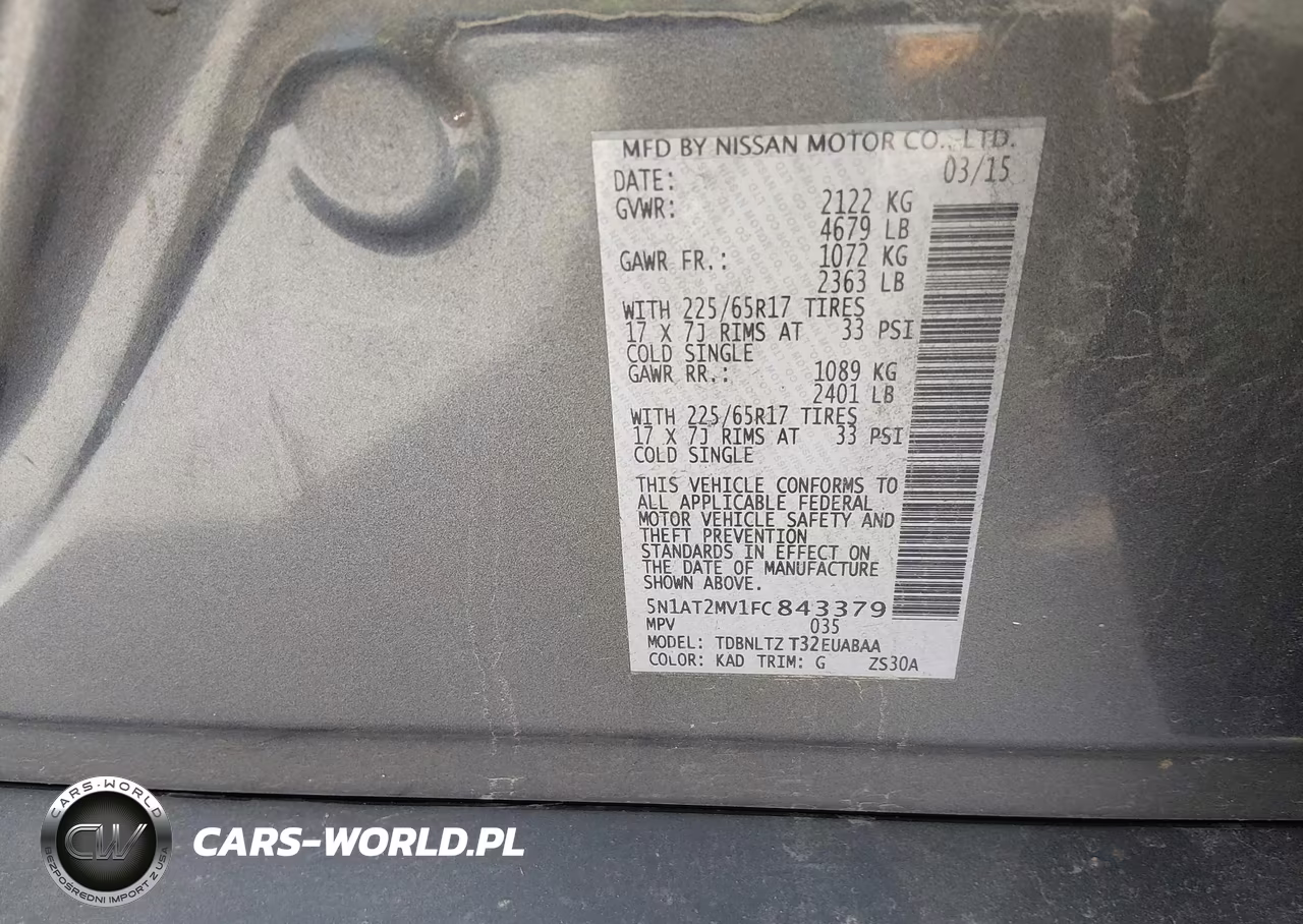 2015 Nissan Rogue Sv VIN:5N1AT2MV1FC843379 - 9
