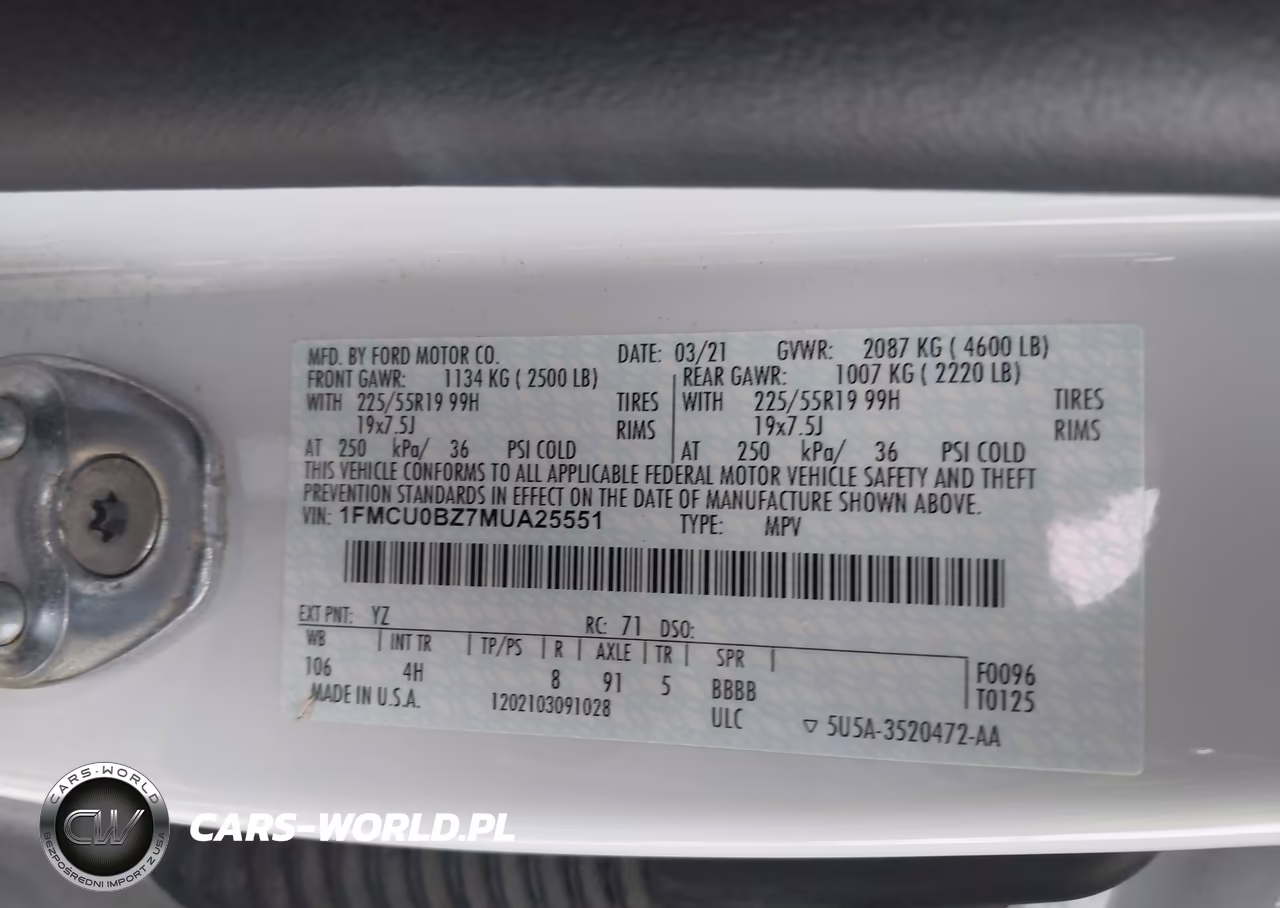 2021 Ford Escape Se Hybrid VIN:1FMCU0BZ7MUA25551 - 9