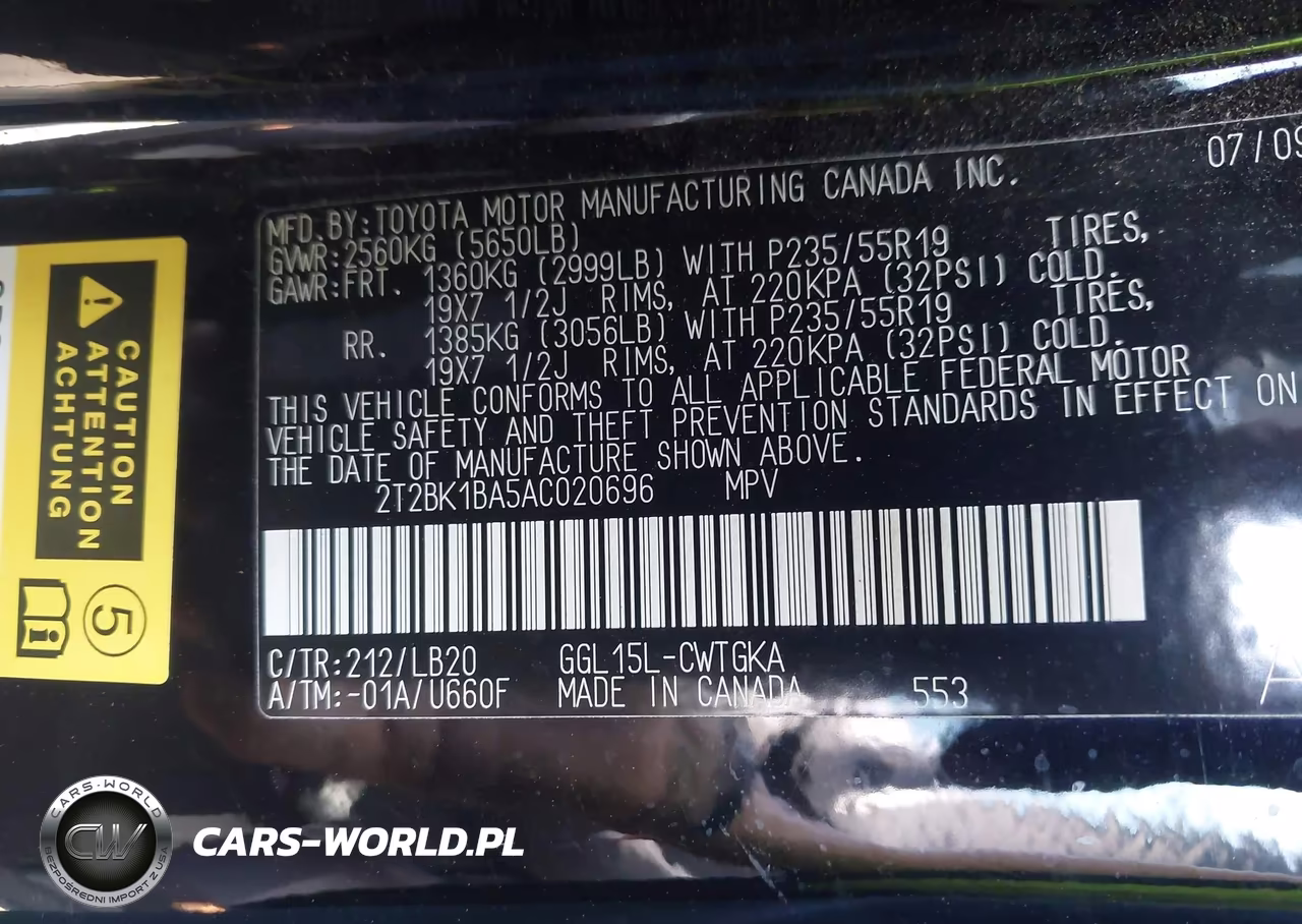 2010 Lexus Rx 350 VIN:2T2BK1BA5AC020696 - 9
