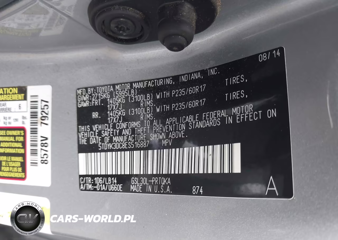 2014 Toyota Sienna Xle V6 8 Passenger VIN:5TDYK3DC8ES516887 - 9
