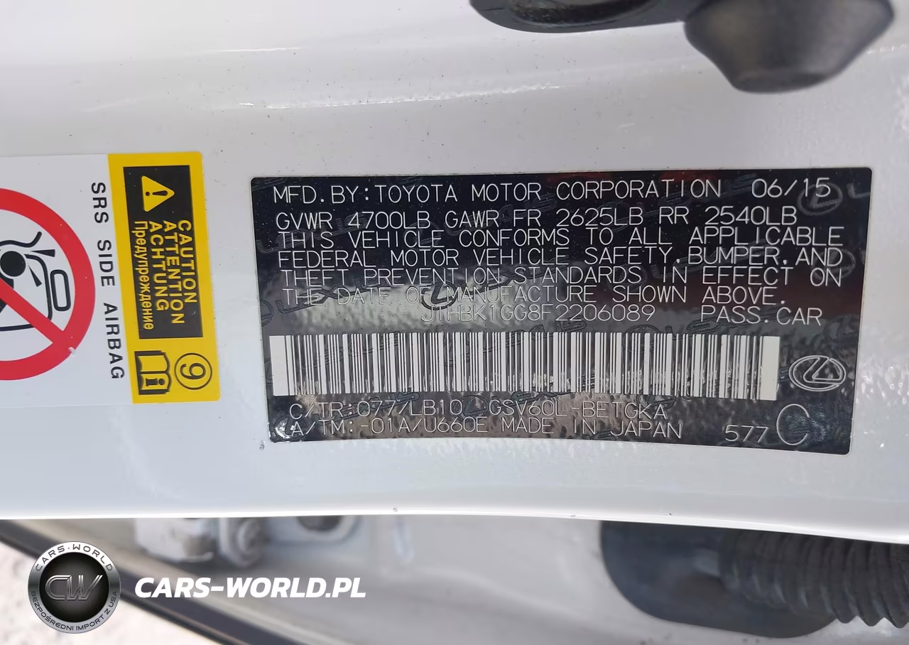 2015 Lexus Es 350 VIN:JTHBK1GG8F2206089 - 9