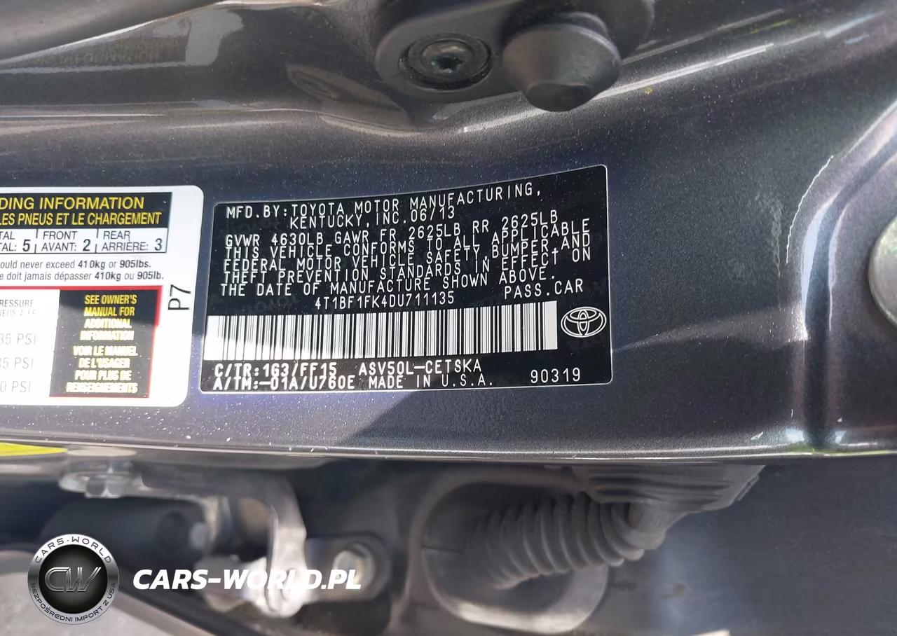 2013 Toyota Camry Se VIN:4T1BF1FK4DU711135 - 9