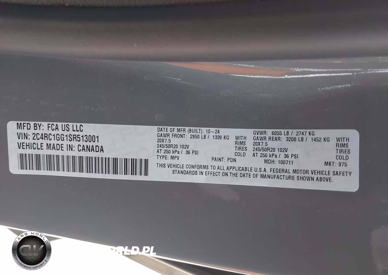 2025 Chrysler Pacifica Limited VIN:2C4RC1GG1SR513001 - 9