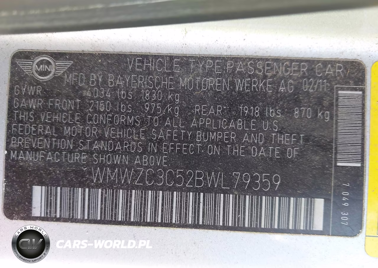 2011 Mini Cooper S Countryman VIN:WMWZC3C52BWL79359 - 9