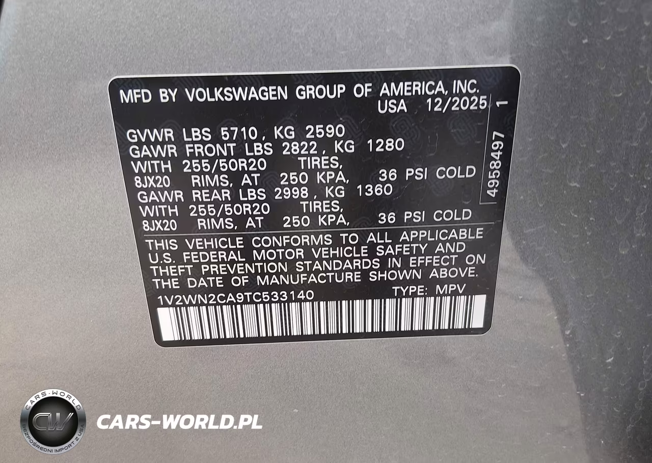 2026 Volkswagen Atlas Se With Technology VIN:1V2WN2CA9TC533140 - 9