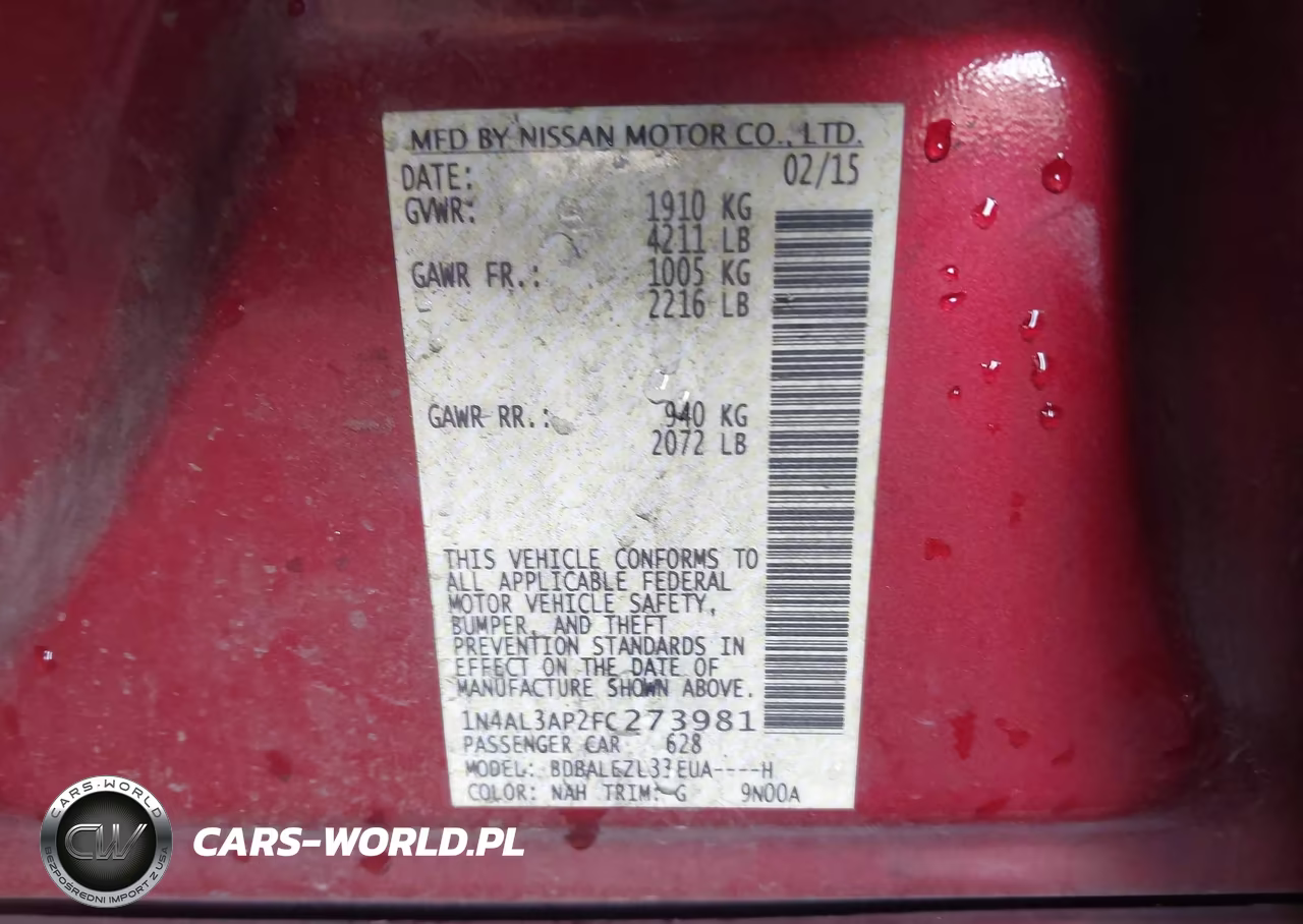 2015 Nissan Altima 2.5 S VIN:1N4AL3AP2FC273981 - 9