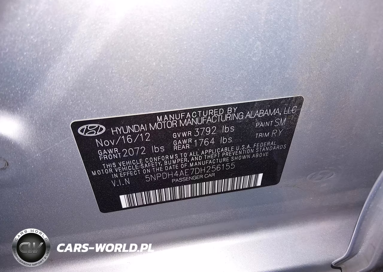 2013 Hyundai Elantra Limited VIN:5NPDH4AE7DH256155 - 9