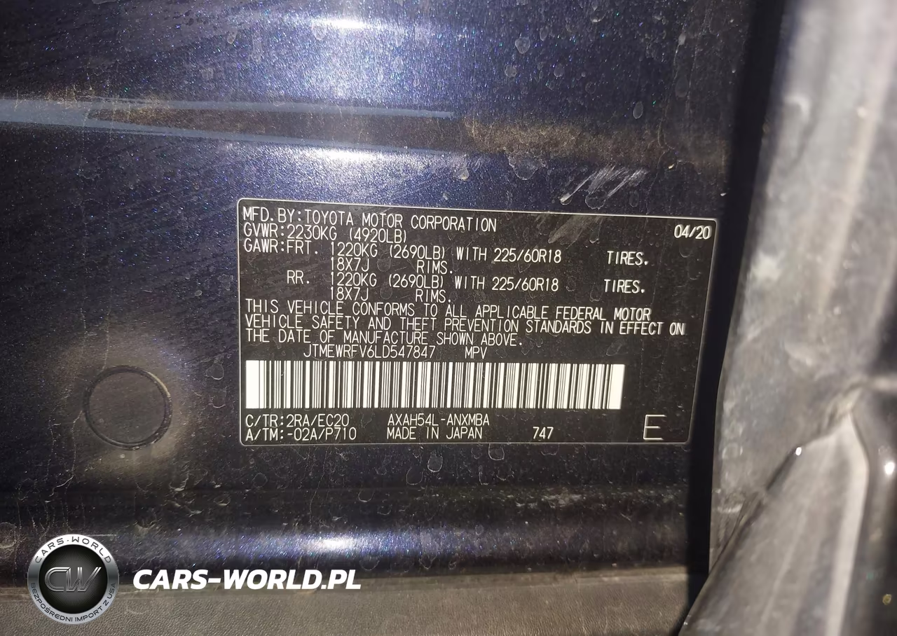 2020 Toyota Rav4 Hybrid Xse VIN:JTMEWRFV6LD547847 - 9