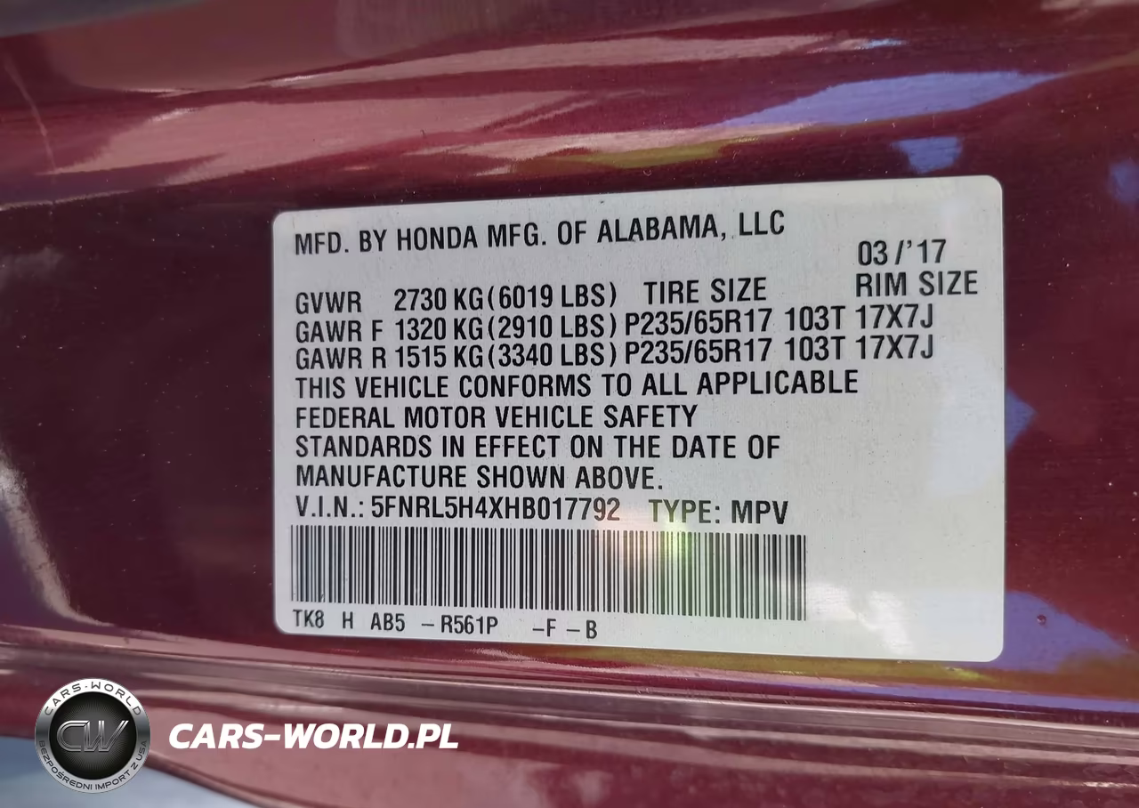 2017 Honda Odyssey Ex VIN:5FNRL5H4XHB017792 - 9