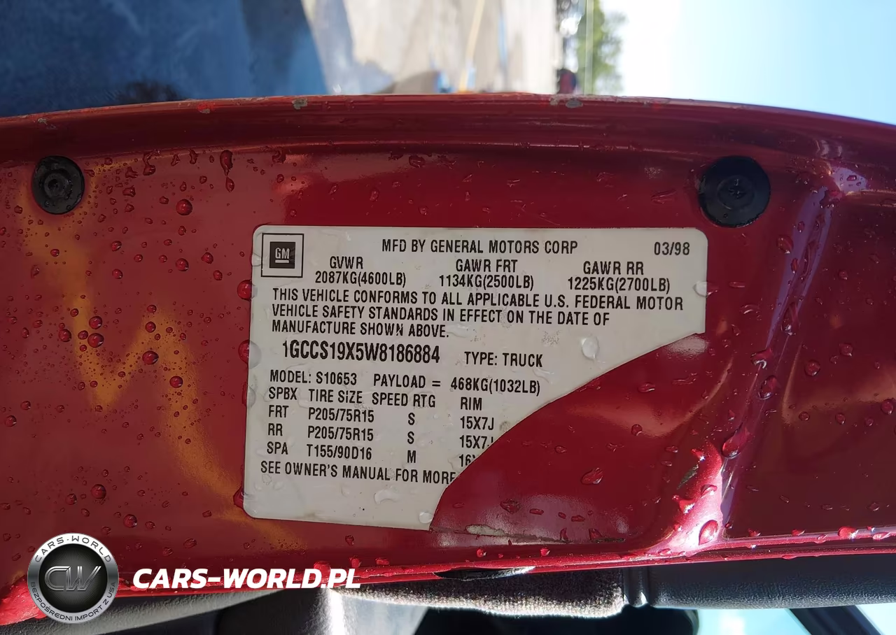 1998 Chevrolet S-10 Ls Fleetside VIN:1GCCS19X5W8186884 - 9