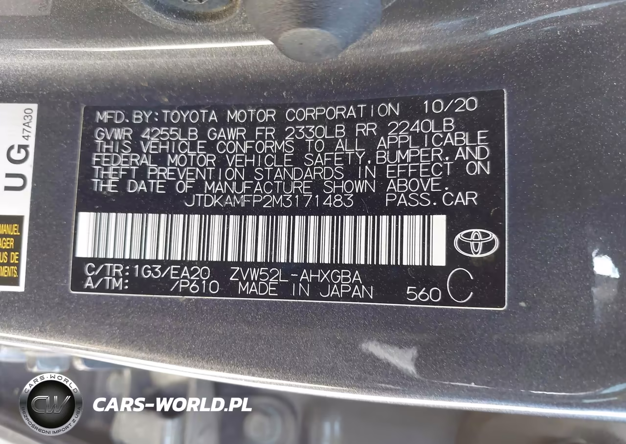 2021 Toyota Prius Prime Xle VIN:JTDKAMFP2M3171483 - 9