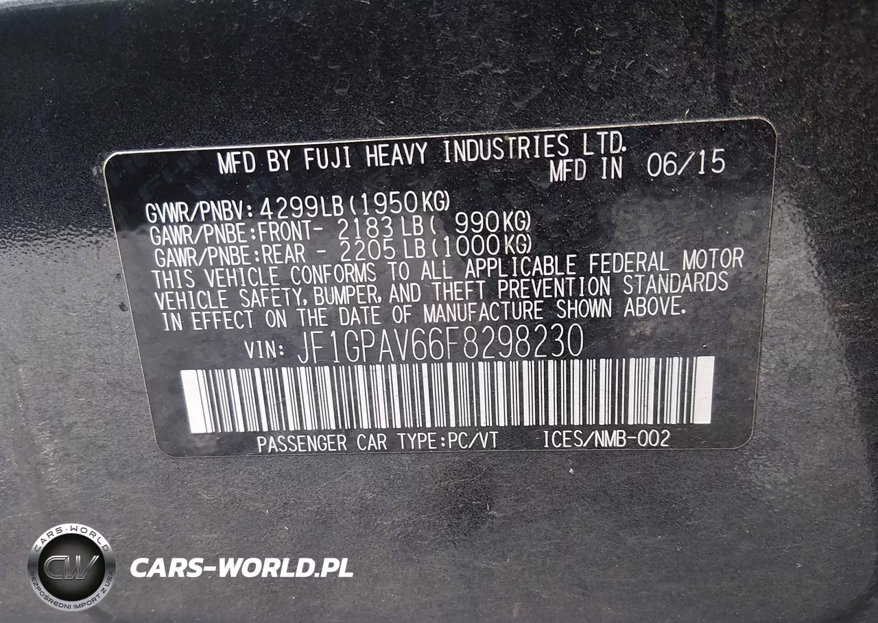 2015 Subaru Impreza 2.0I Sport Limited VIN:JF1GPAV66F8298230 - 9
